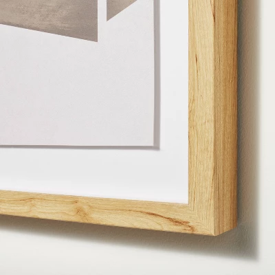 16" X 20" Color Block Abstract Glass Framed Wall Art Print Light Navy - Threshold™ Designed With Studio McGee - Image 2