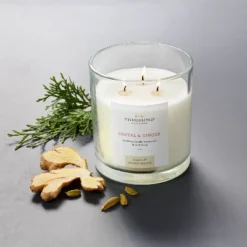 Clear Glass Santal & Ginger Candle White - Threshold™ Designed With Studio McGee