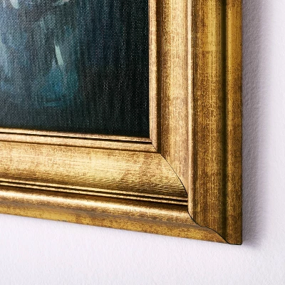 11" X 14" Floral Arrangement Framed Wall Canvas Gold/Navy - Threshold™ Designed With Studio McGee - Image 2