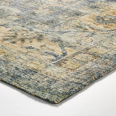 7'x10' Woven Floral Distressed Rug Blue - Threshold™ Designed With Studio McGee - Image 2