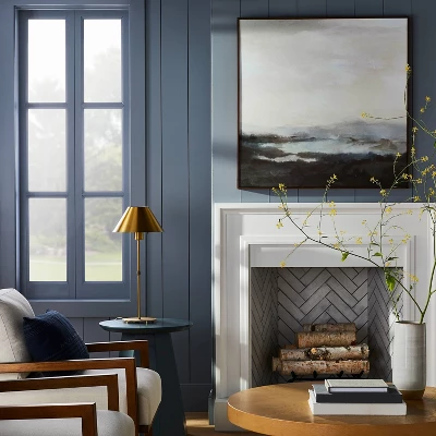 36" X 36" Dreary Abstract Landscape Framed Wall Canvas - Threshold™ Designed With Studio McGee