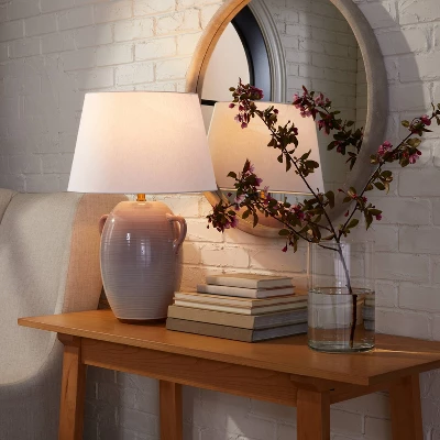 Large Ceramic Jar Table Lamp (Includes LED Light Bulb) Gray - Threshold™ Designed With Studio McGee - Image 2