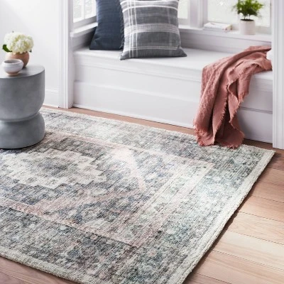 Brighton Distressed Vintage Persian Rug Light Blue - Threshold™ Designed With Studio McGee