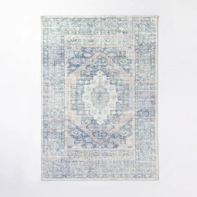 Brighton Distressed Vintage Persian Rug Light Blue - Threshold™ Designed With Studio McGee - Image 4