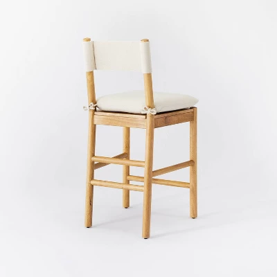Emery Wood Counter Height Barstool With Upholstered Seat And Sling Back Natural - Threshold™ Designed With Studio McGee - Image 3