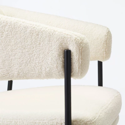 Rosemead Metal Frame And Rounded Back Faux Sherling Accent Chair Cream - Threshold™ Designed With Studio McGee - Image 2