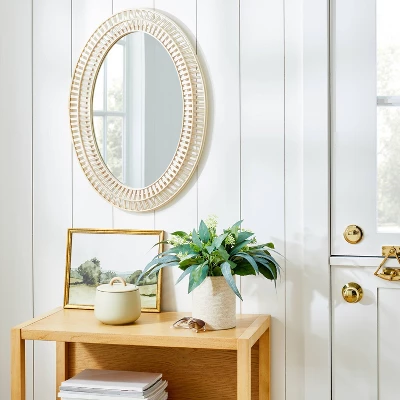 20" X 28" Light Woven Oval Mirror - Threshold™ Designed With Studio McGee
