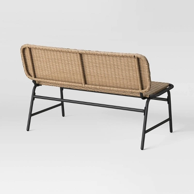 Popperton Arched Wicker Bench - Black - Threshold™ Designed With Studio McGee - Image 3