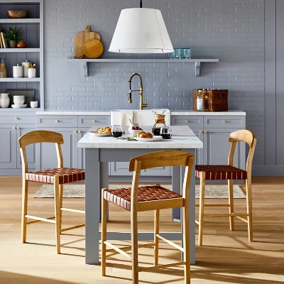 Cliff Haven Solid Wood With Woven Seat Counter Height Barstool - Threshold™ Designed With Studio McGee