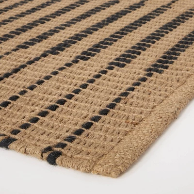Reseda Hand Woven Striped Jute Cotton Area Rug Black - Threshold™ Designed With Studio McGee - Image 2